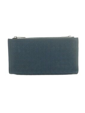 Bottega Veneta Wallet Coin Purse Intrecciato Leather Navy